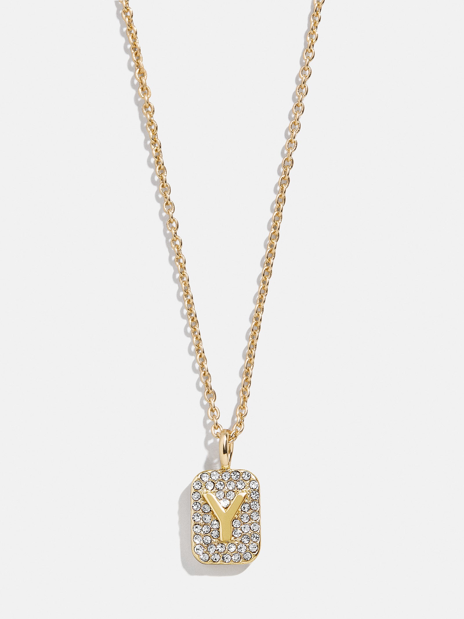 Tina Block Initial Necklace - Gold/Pav?? - Image 27