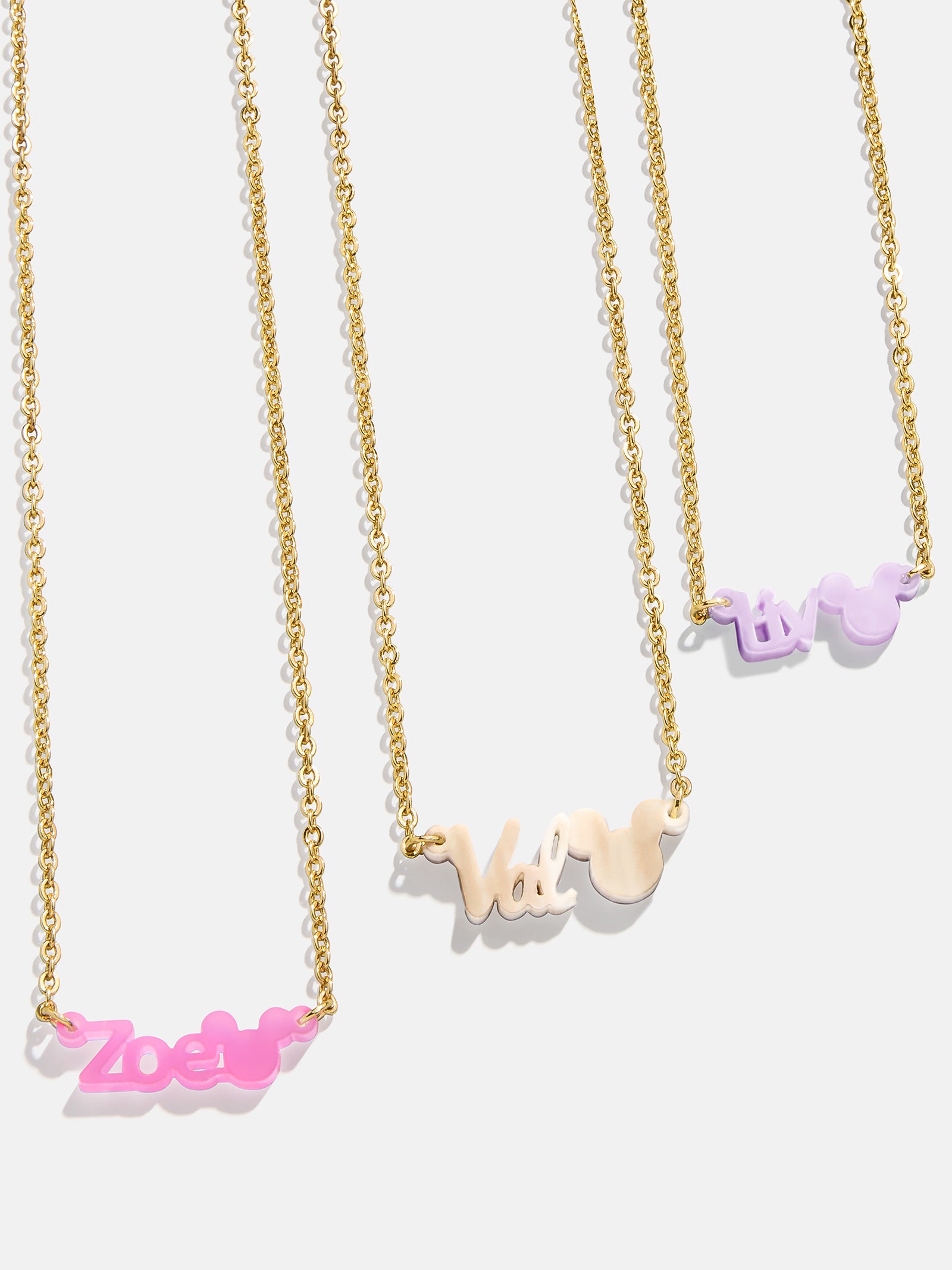 Disney Mickey Mouse Acrylic Custom Nameplate Necklace - Translucent Purple