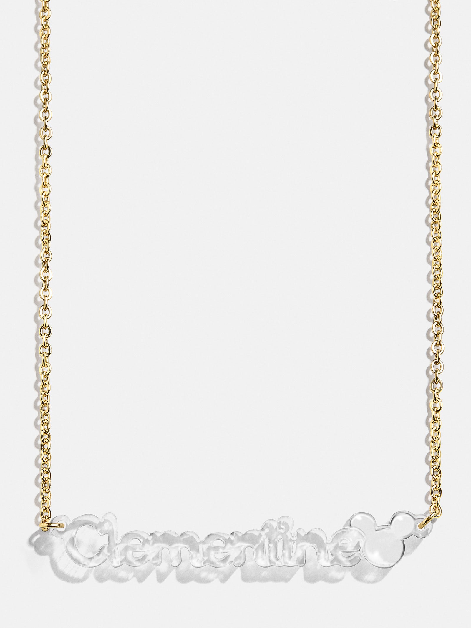 Disney Mickey Mouse Acrylic Custom Nameplate Necklace - Clear