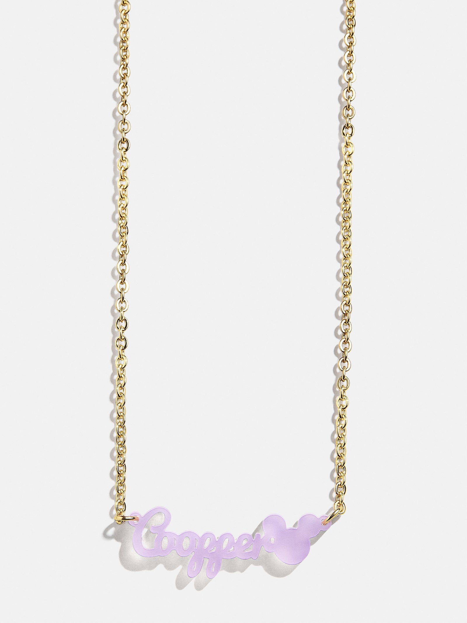 Disney Mickey Mouse Acrylic Custom Nameplate Necklace - Translucent Purple - Image 4