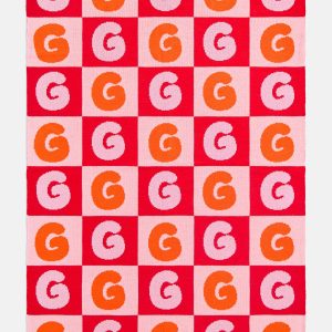 Bubble On Repeat Custom Blanket - Bright Orange/Light Pink