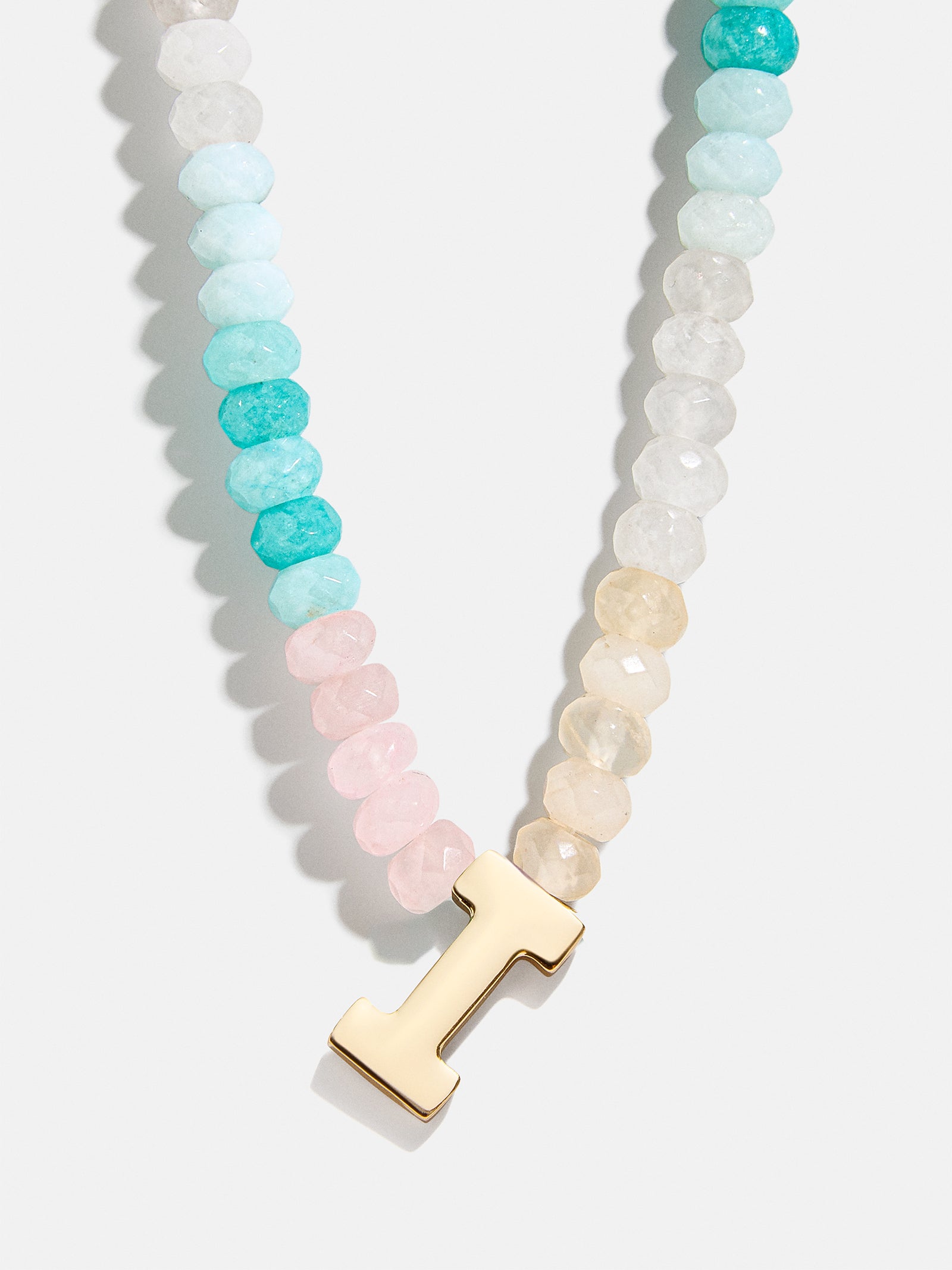 Semi-Precious Block Initial Necklace - Light Multi - Image 11