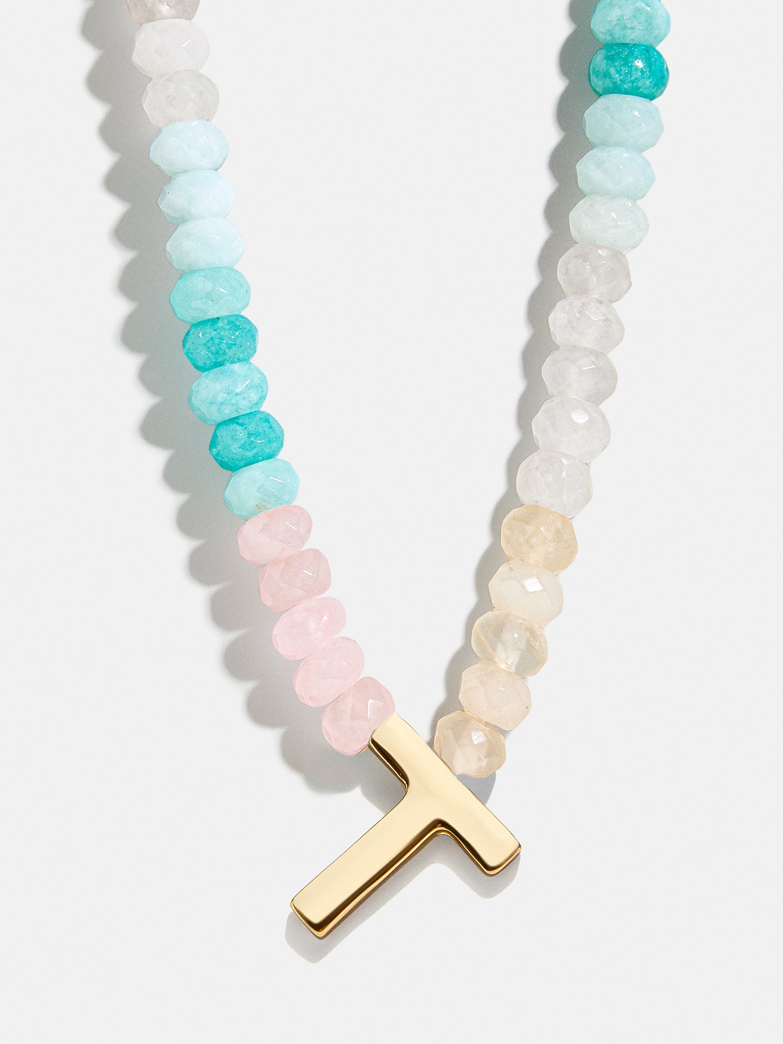 Semi-Precious Block Initial Necklace - Light Multi - Image 21