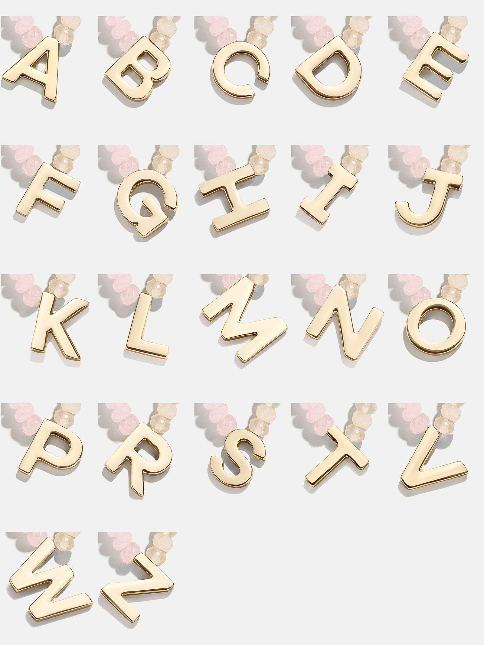 Semi-Precious Block Initial Necklace - Light Multi - Image 27