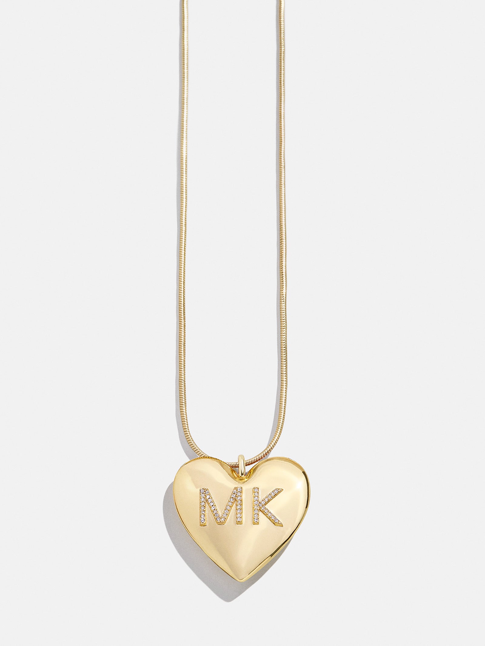 Millie Bubble Heart Custom Initial Necklace - Gold