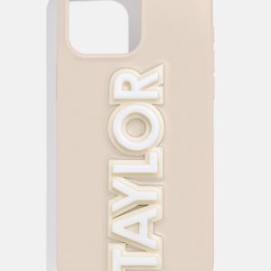 Block Font Custom iPhone Case - Beige/White