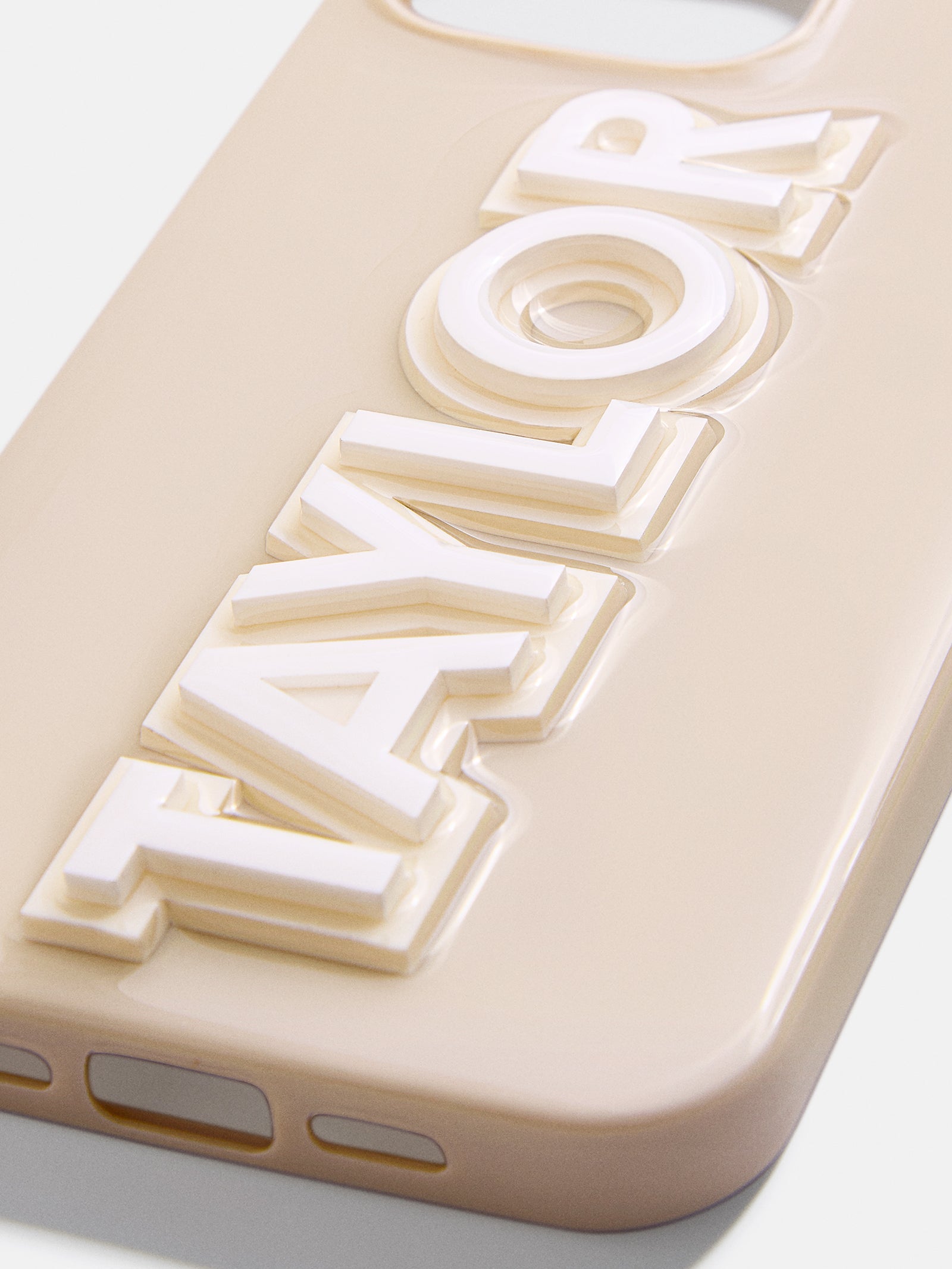 Block Font Custom iPhone Case - Beige/White - Image 2