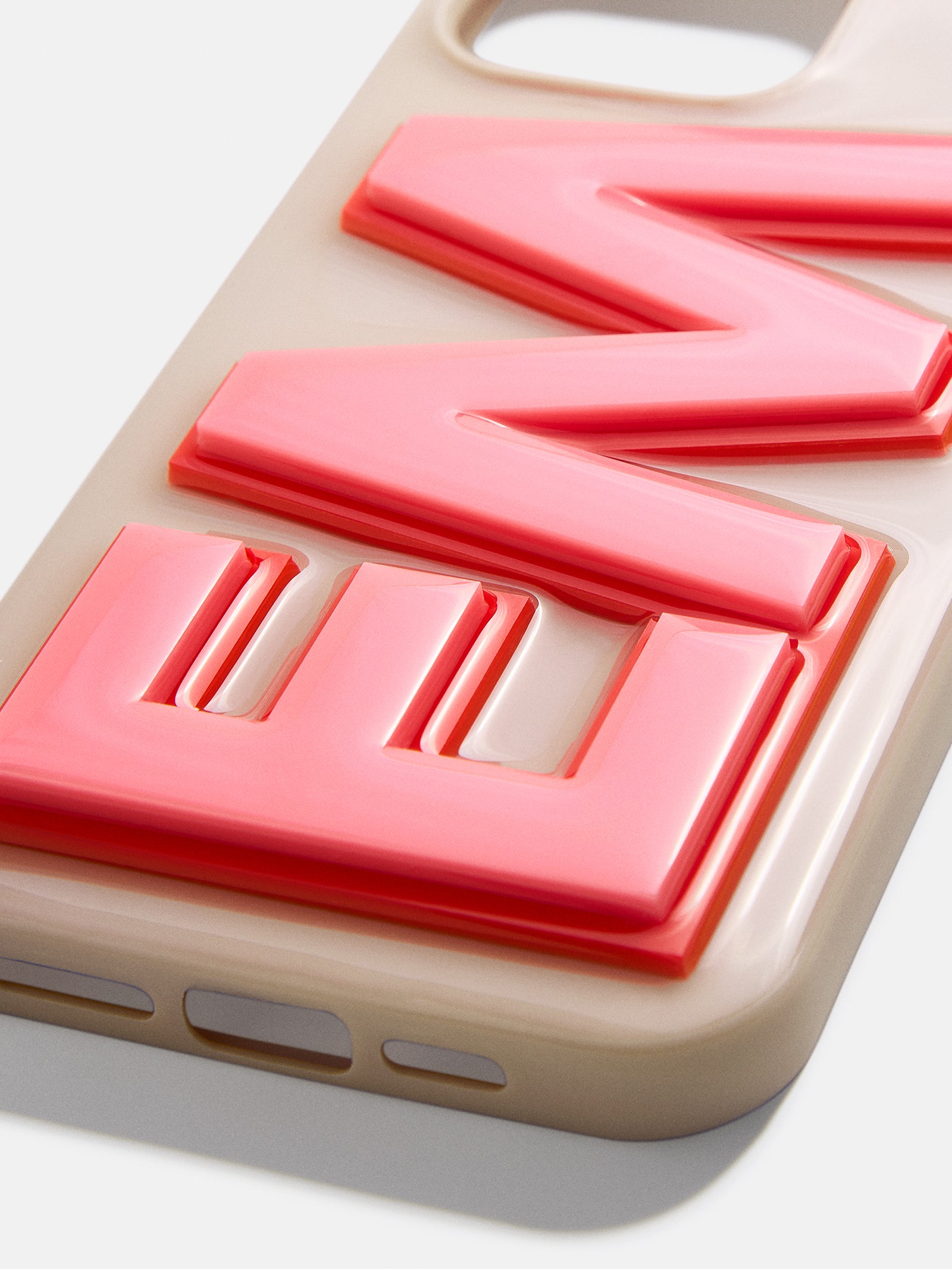 Block Font Custom iPhone Case - Beige/Pink - Image 2