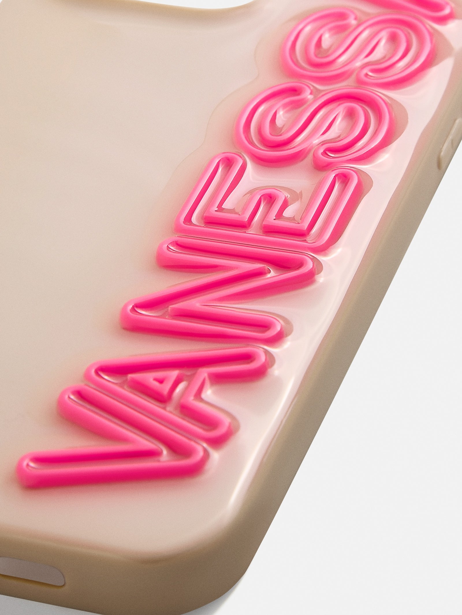 Fine Line Custom iPhone Case - Beige/Hot Pink - Image 2