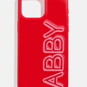 Fine Line Custom iPhone Case - Bright Red/Pink