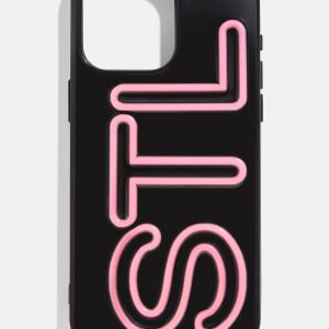 Fine Line Custom iPhone Case - Black/Pink