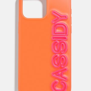 Fine Line Custom iPhone Case - Orange/Hot Pink