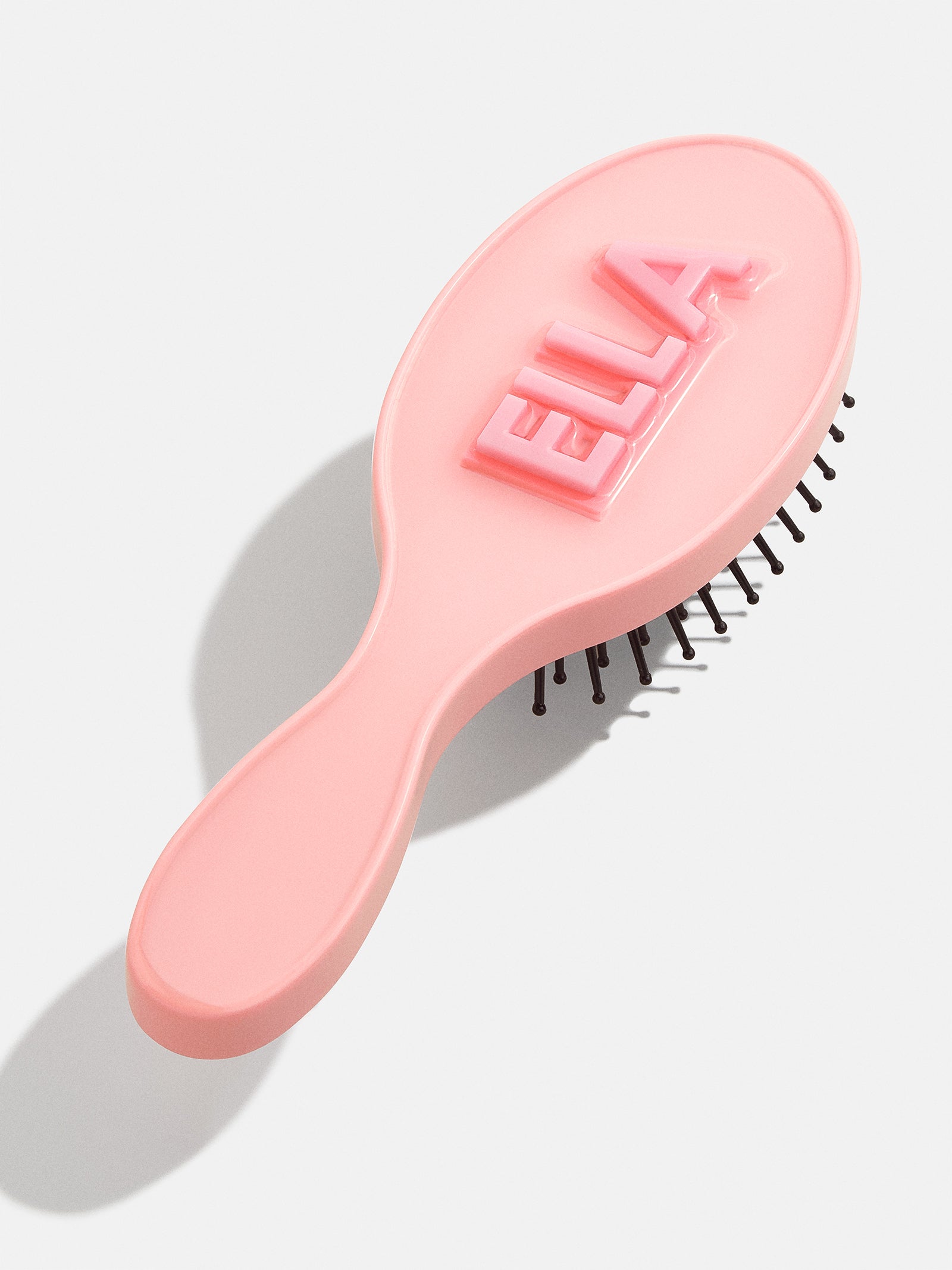 Mini Block Font Mini Custom Hair Brush - Pink