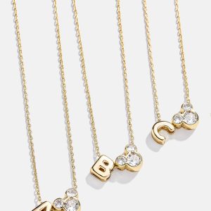 Disney Mickey Mouse Initial Necklace - Gold/Pav??