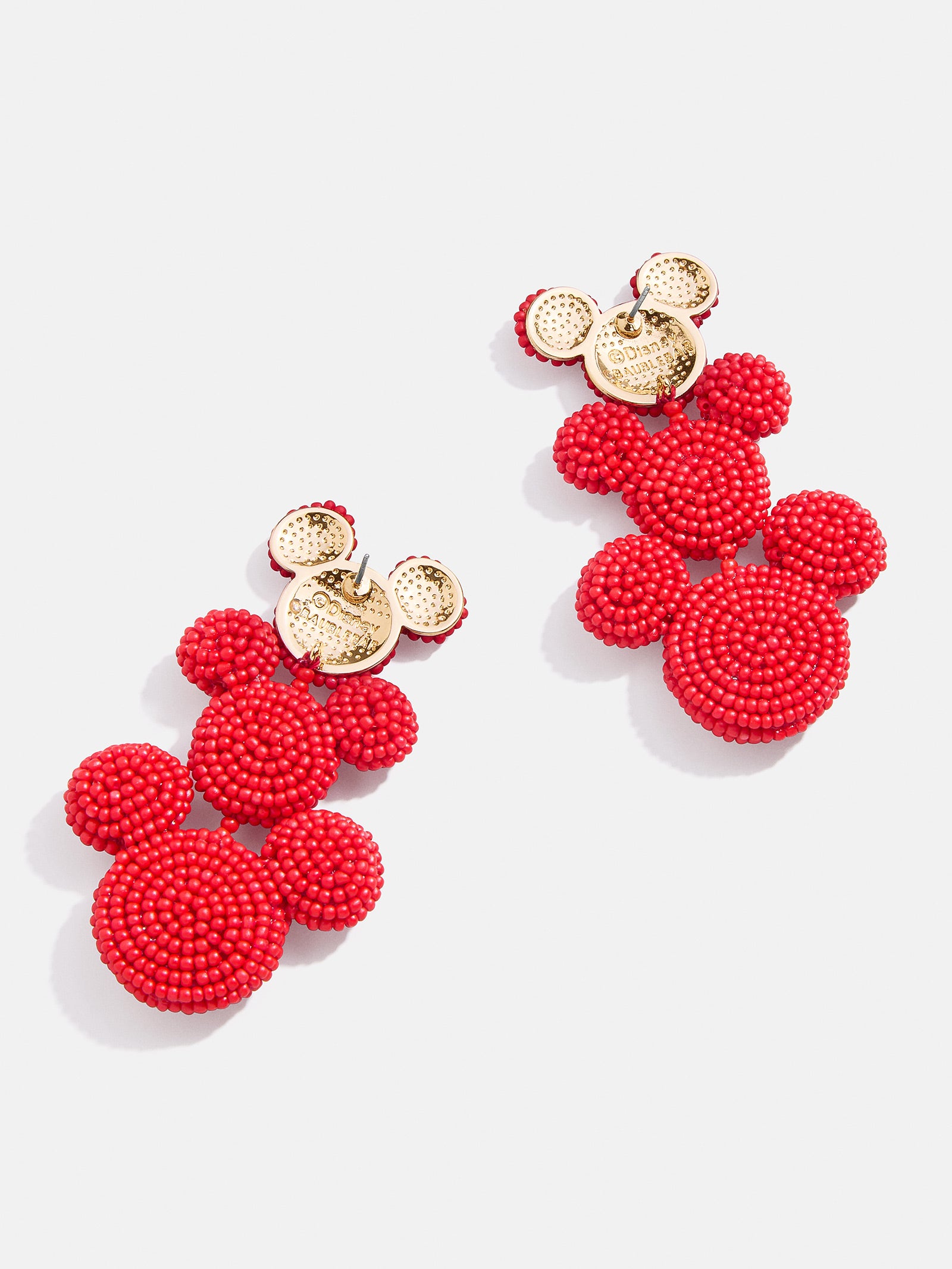 Disney Mickey Mouse Beaded Statement Earrings - Red - Image 3