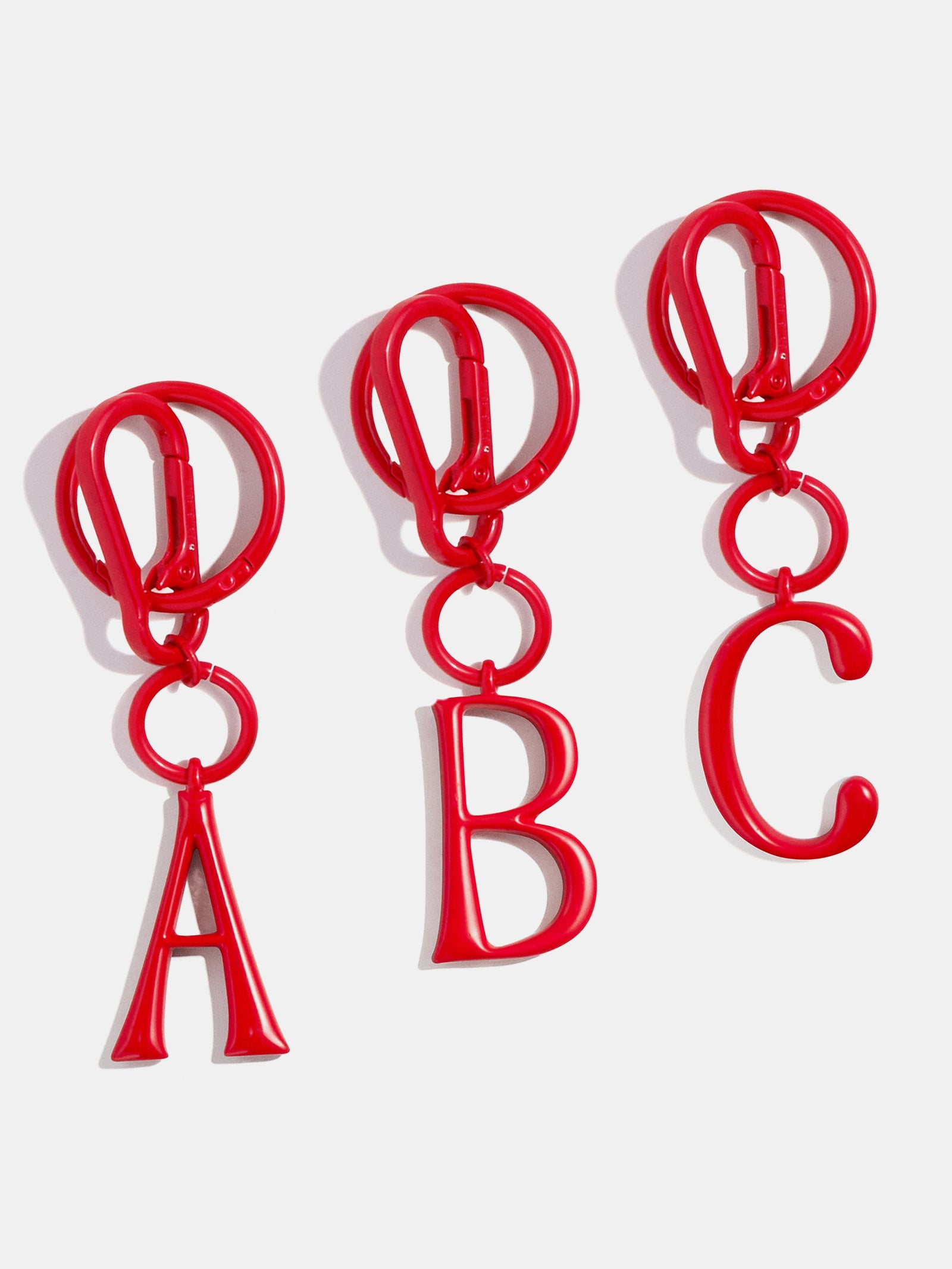 Red Initial Enamel Bag Charm - A