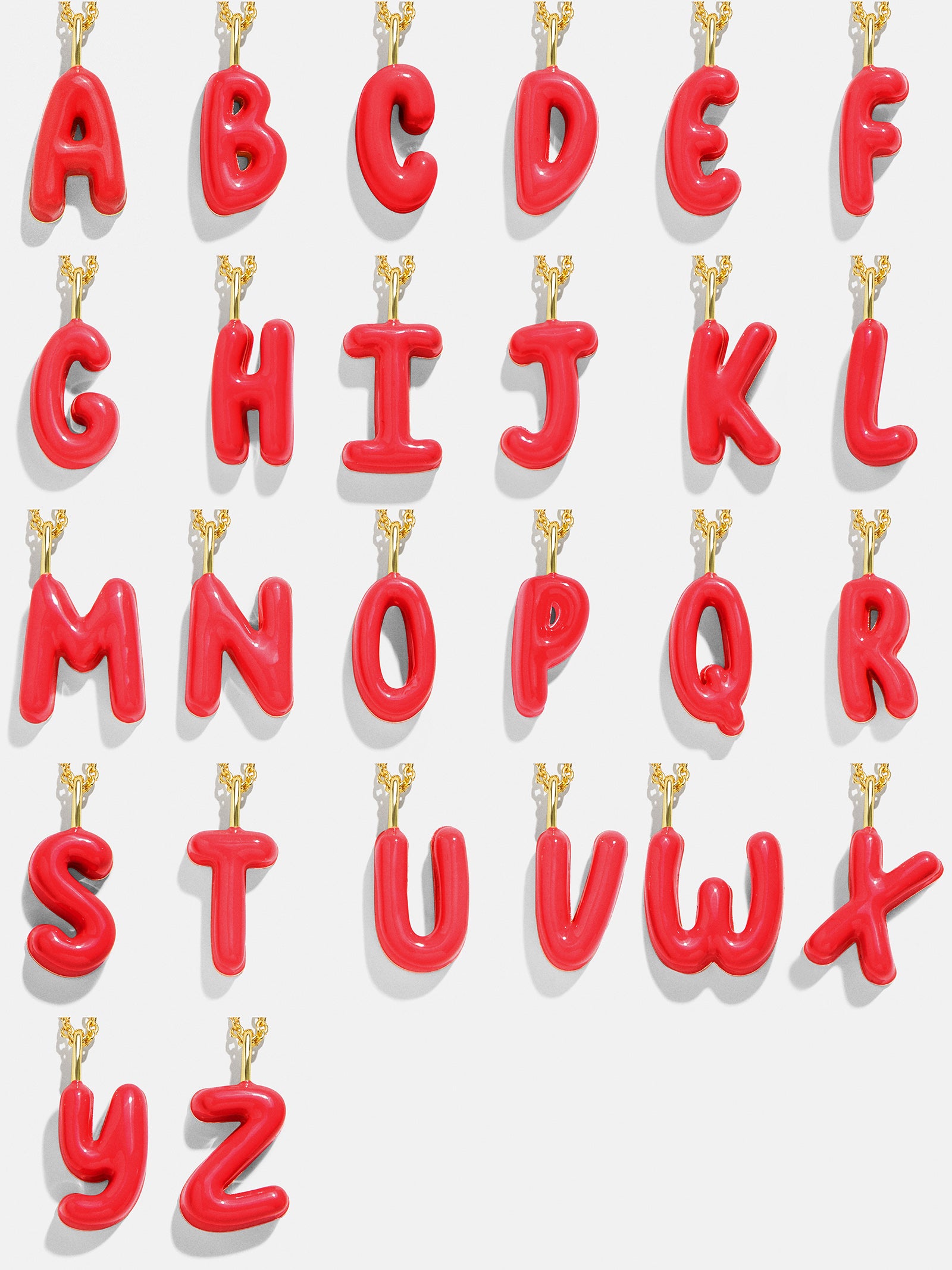 Mini Bubble Initial Enamel Necklace - Red - Image 3