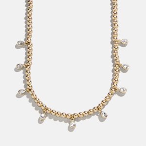 Joelle Pisa Beaded Necklace - Teardrop Bezel