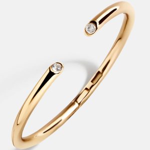 Clara Classic Bezel Cuff - Gold/Pav??