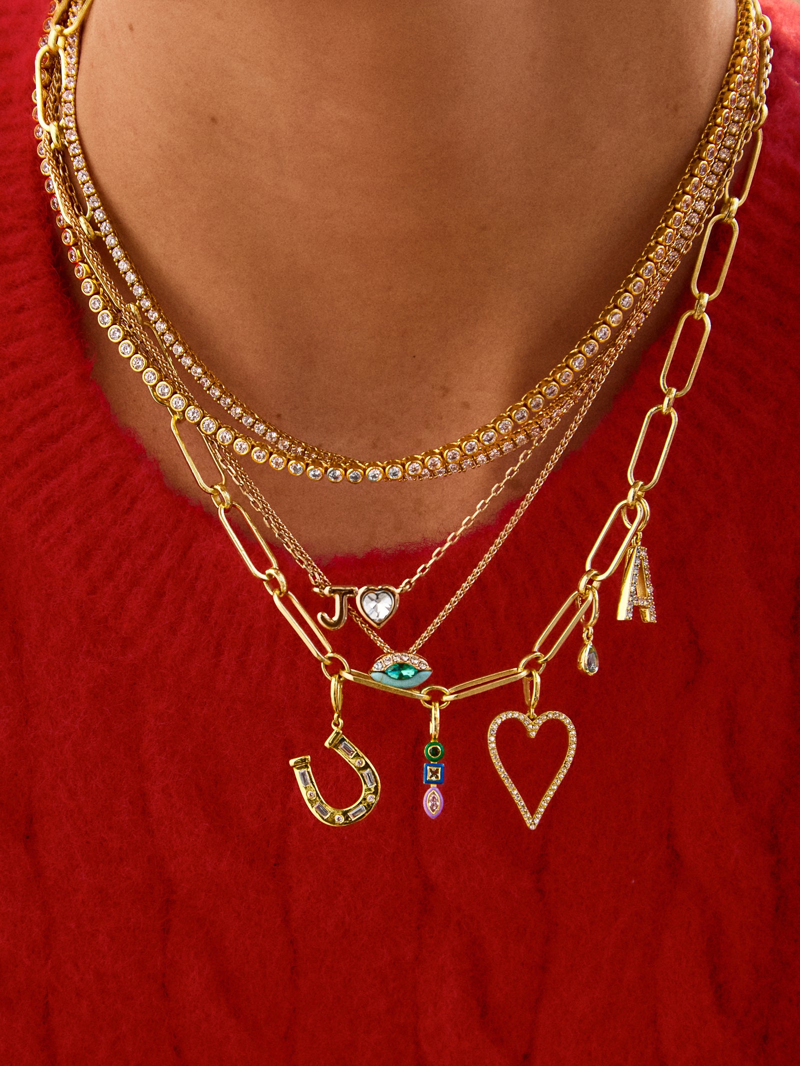 Spaced Custom Charm Necklace - Spaced Charm Necklace - Image 2