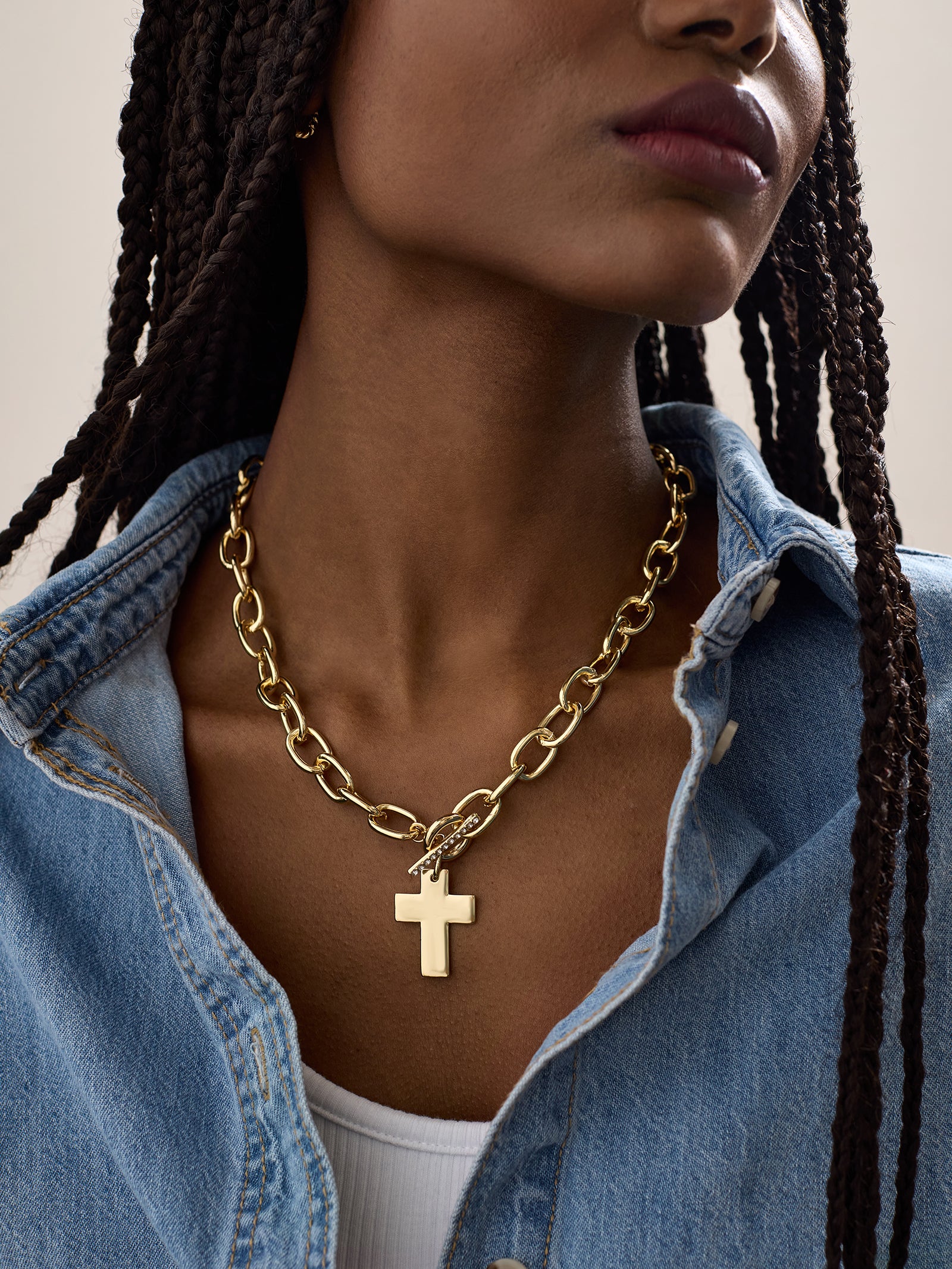 Priscilla Statement Cross Necklace - Classic Cross - Image 2