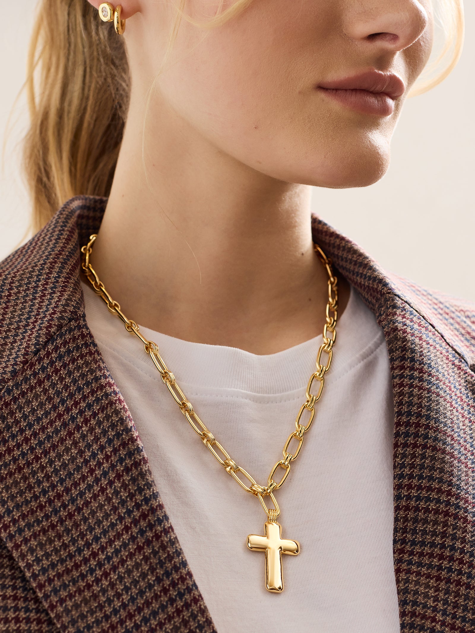 Hope Statement Cross Necklace - Bubble Cross - Image 2