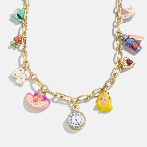 Disney Alice in Wonderland Charm Necklace - Gold/Multi