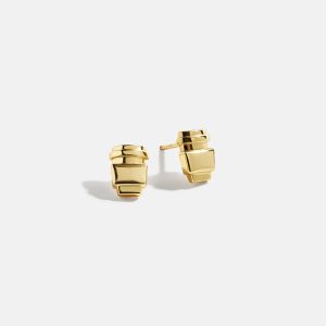 18K Gold Just For Fun Earrings - Coffee