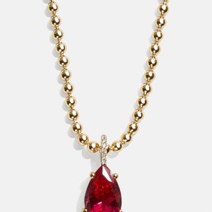 Esther 18K Gold Birthstone Necklace - Ruby