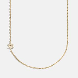 18K Gold Asymmetrical Star of David Necklace - Star of David