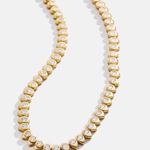 18K Gold Geraldine Tennis Necklace - Gold/Pav??