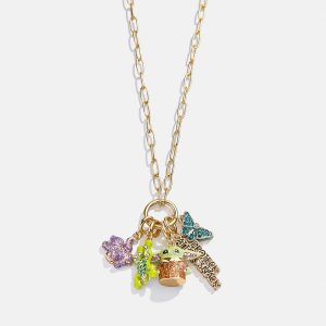 STAR WARS? GROGU? Cluster Charm Necklace - Gold/Green