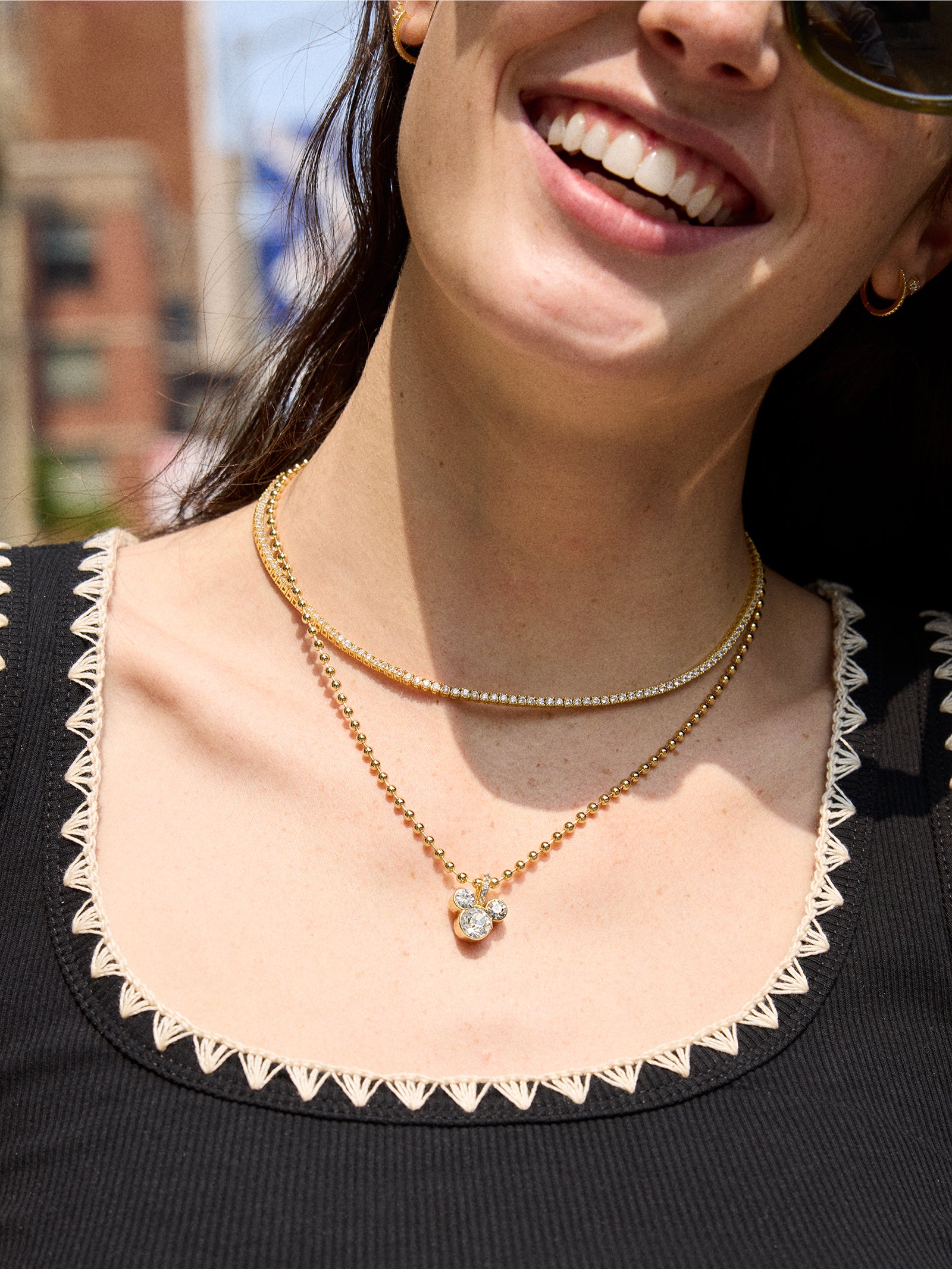 Disney Mickey Mouse Pisa Necklace - Gold/Pav?? - Image 2