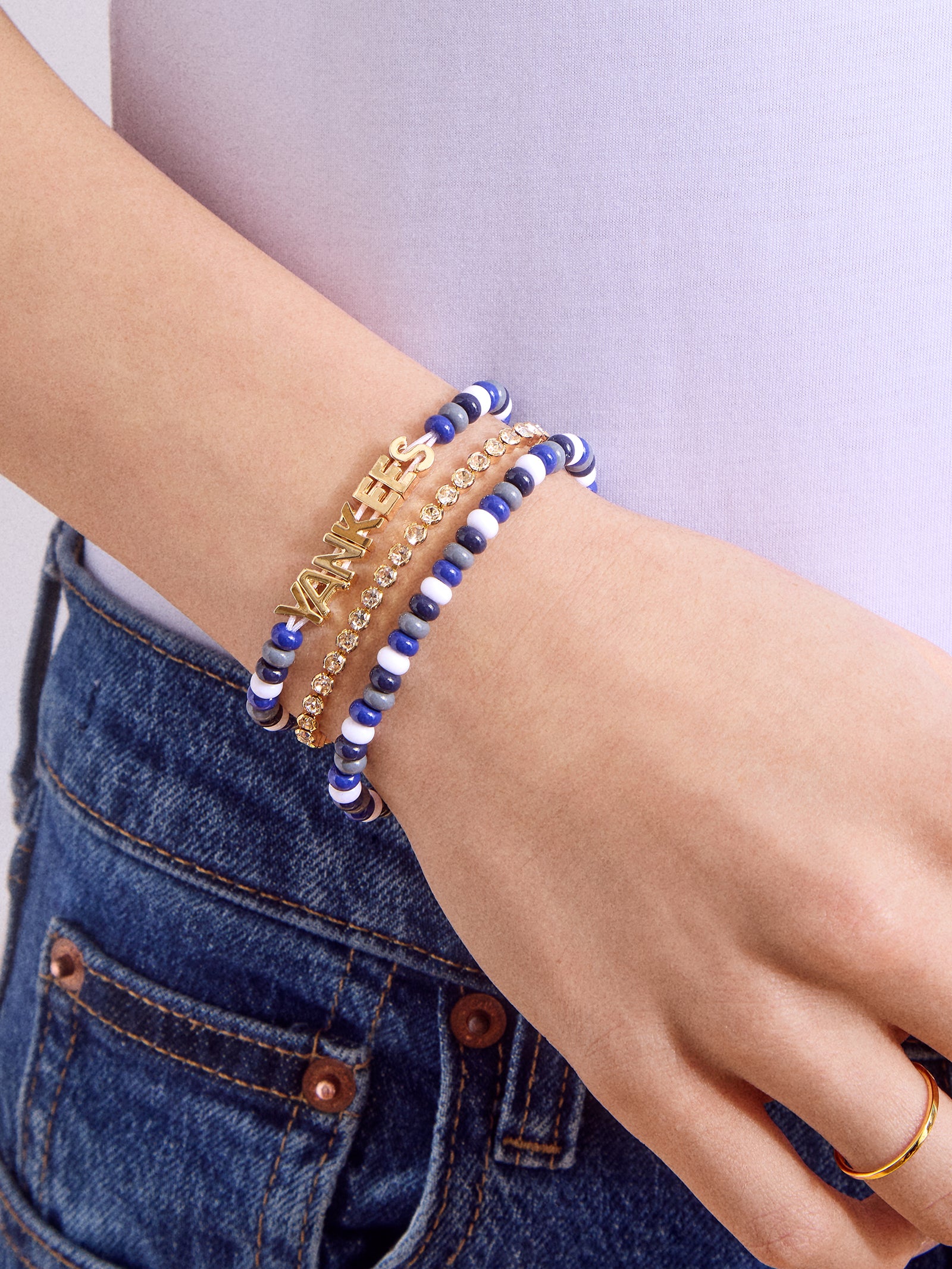 WEAR By Erin Andrews x BaubleBar New York Yankees Bracelet Set - New York Yankees - Image 3
