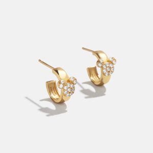 Disney Mickey Mouse 18K Gold Plated Sterling Silver Chunky Earrings - Gold/Pav??