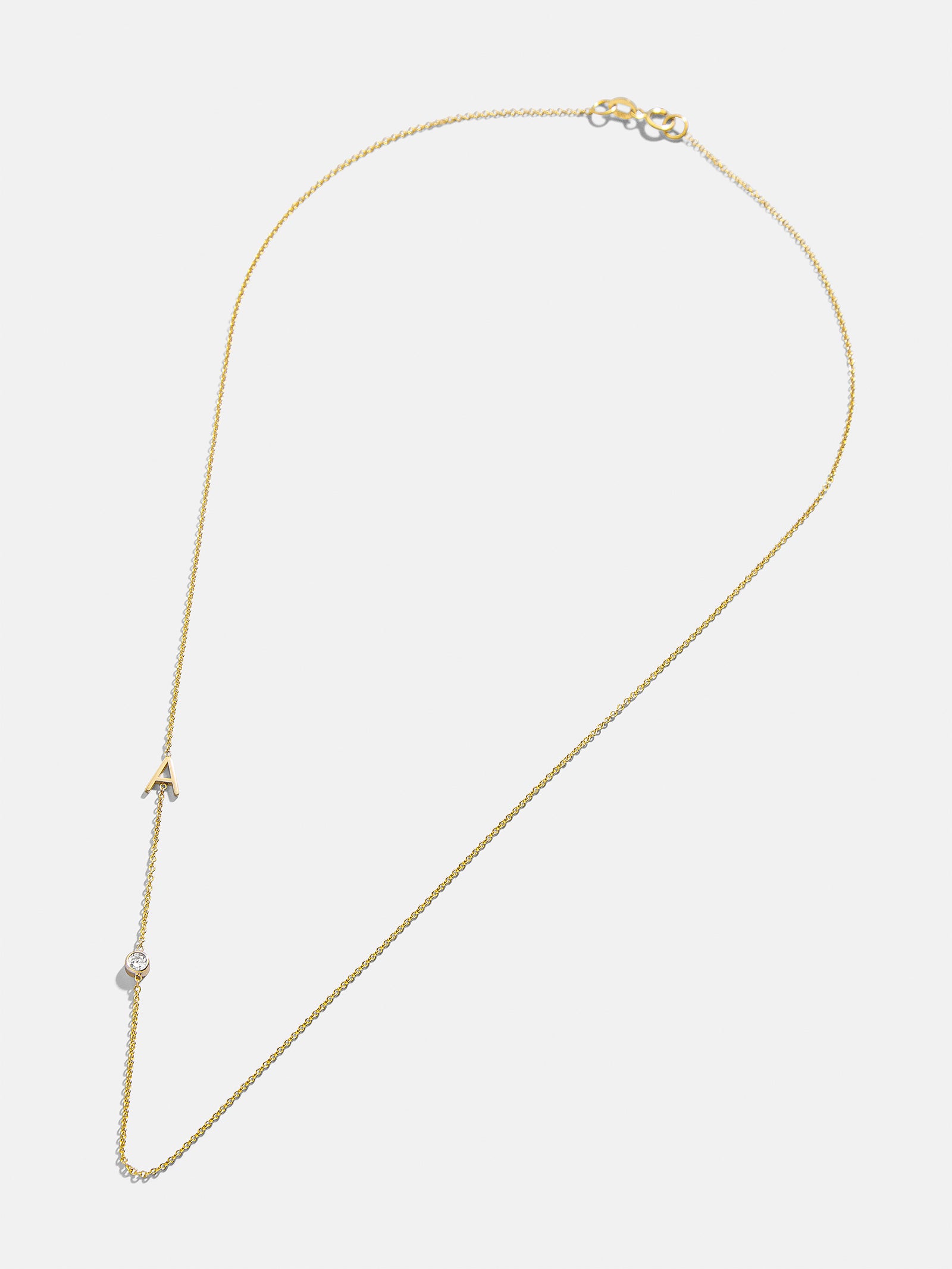 Maya Brenner Monogram Necklace with Diamond - Gold - Image 3