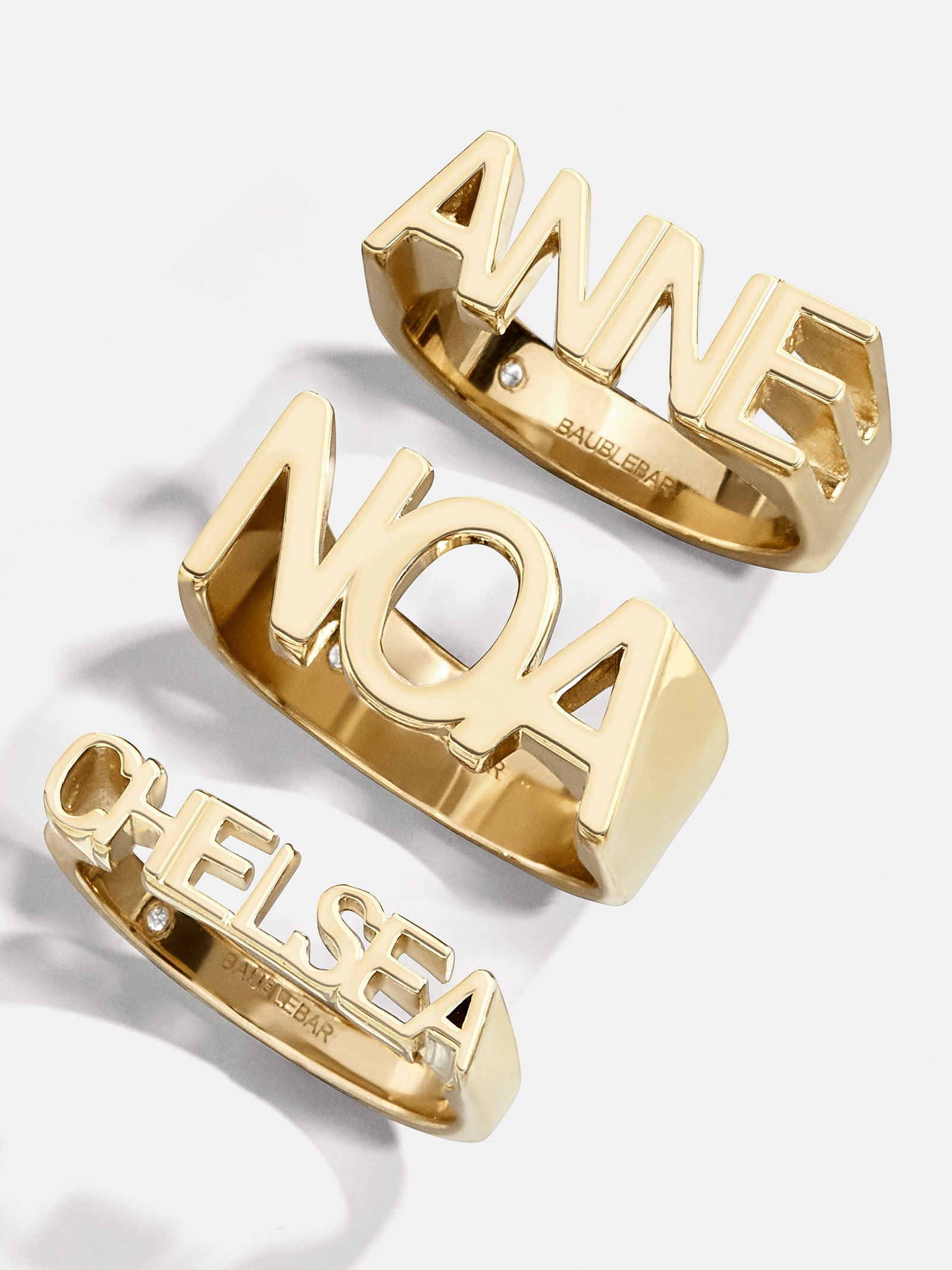 18K Gold Fineline Custom Nameplate Ring - Gold