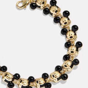 Disney Mickey Mouse Repeating Character Head Bracelet - Gold/Black