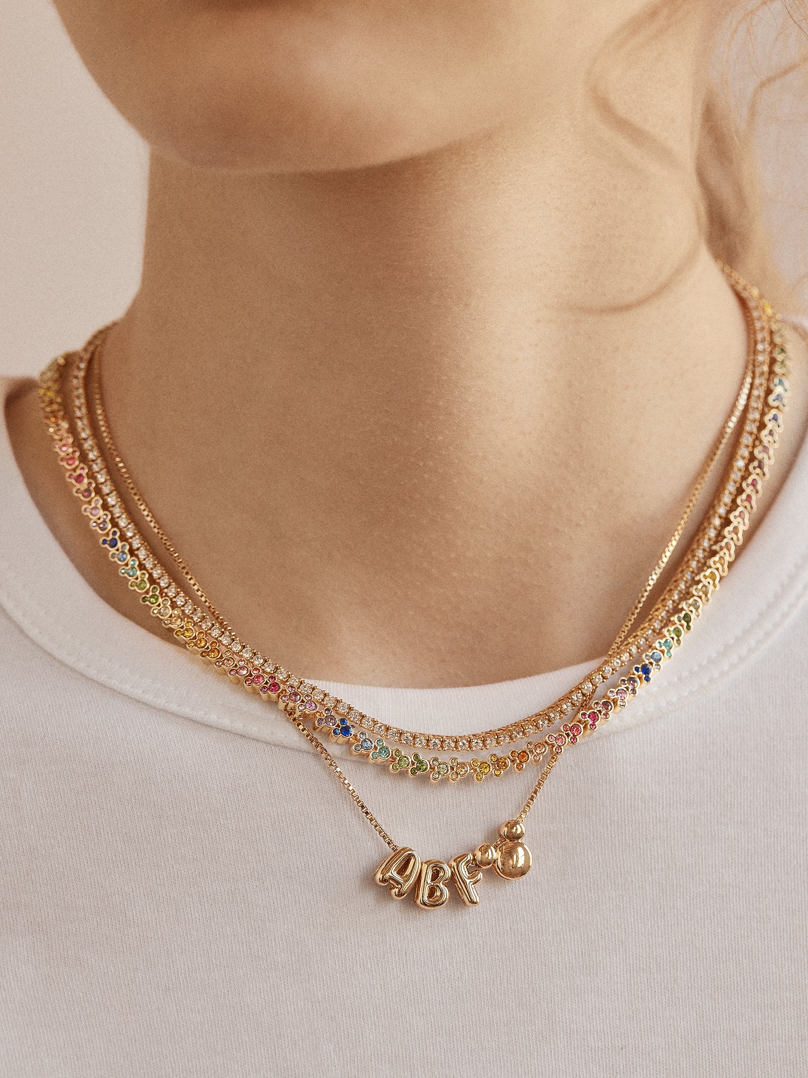 Disney Mickey Mouse Repeating Tennis Necklace - Multi - Image 2