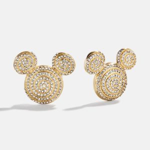 Disney Mickey Mouse Spiral Earrings - Gold/Pav??