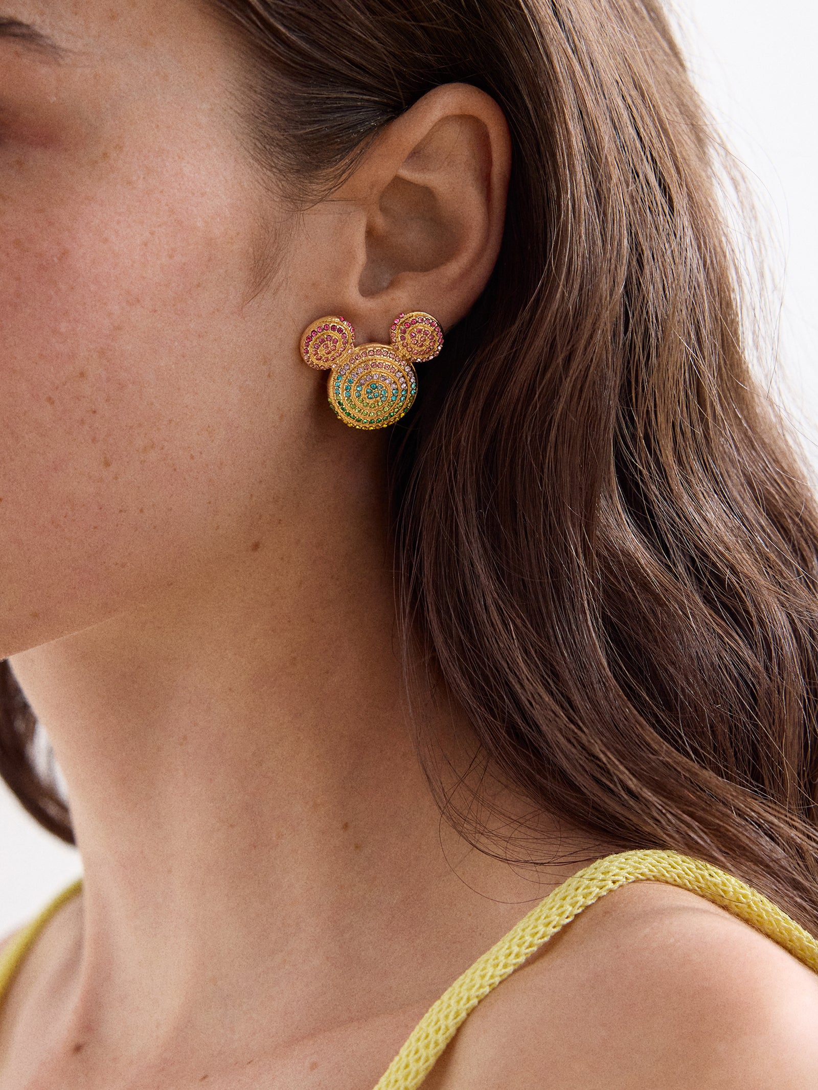 Disney Mickey Mouse Spiral Earrings - Gold/Multi - Image 2