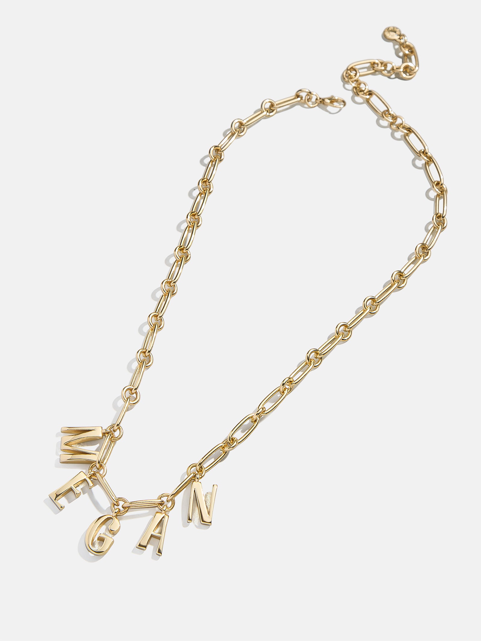 Chunky Spaced Letter Custom Necklace - Gold - Image 4