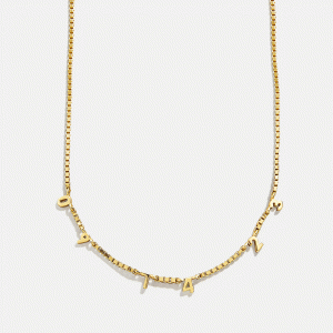 18K Gold Spaced Number Custom Necklace - XS