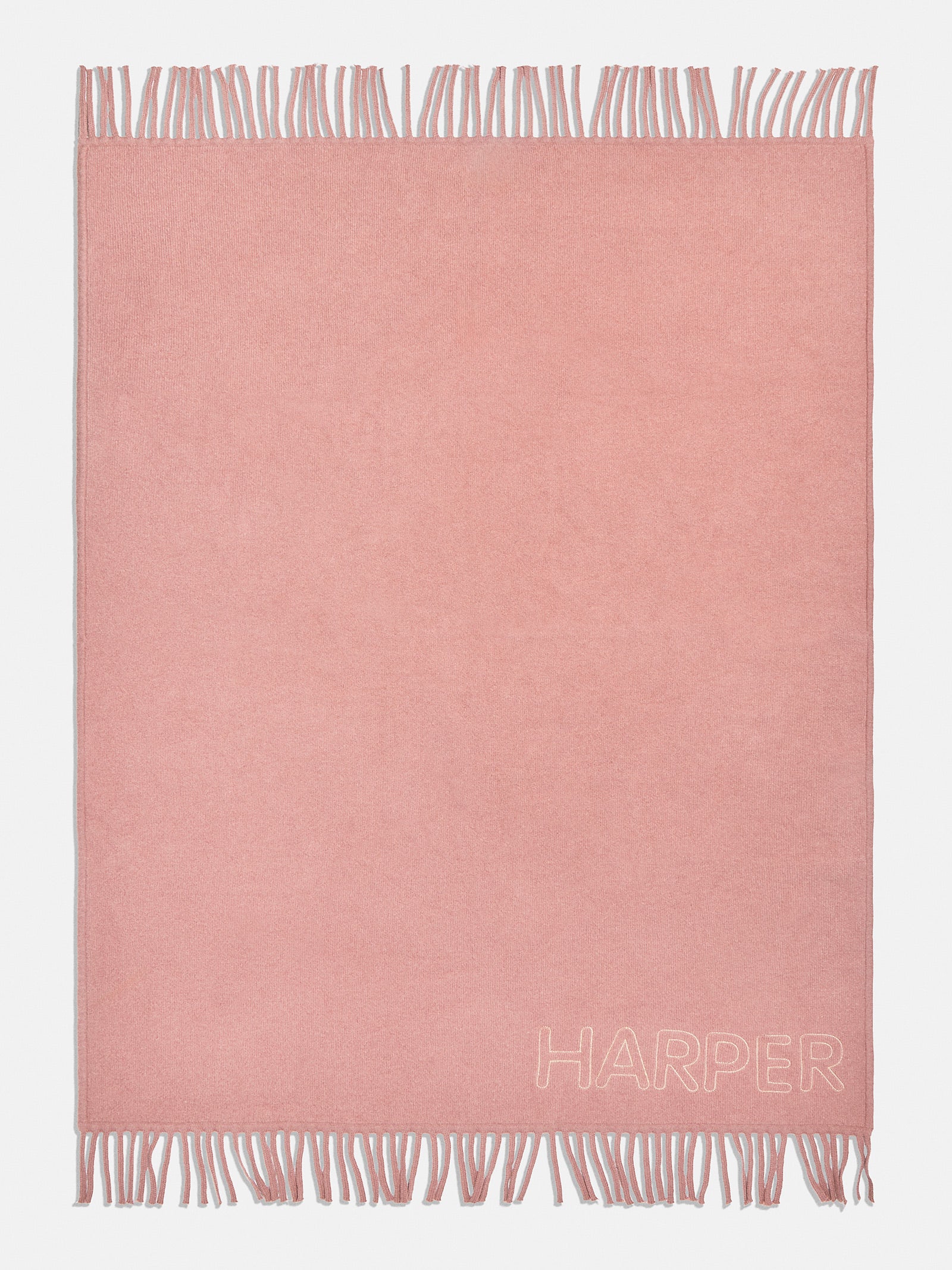 Pure Merino Wool Custom Blanket - Dusty Rose/Cream - Image 5