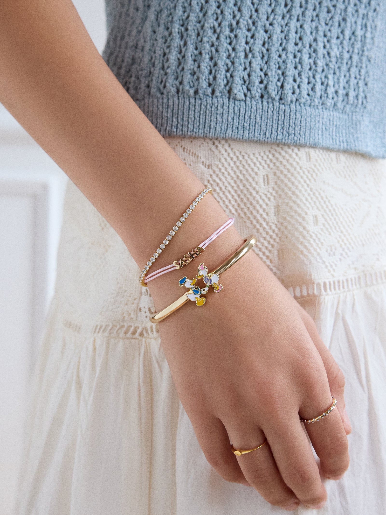 Disney Donald & Daisy Duck Kissing Cuff Bracelet - Donald Duck & Daisy Duck - Image 2