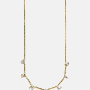 Mini 18K Gold Custom Icon Necklace - 18K Gold. Pav?? Cubic Zirconia Stones