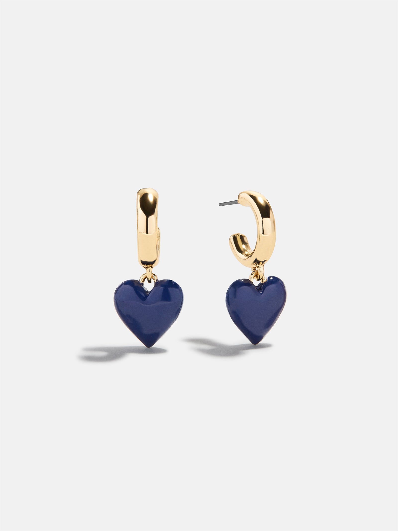 Game Day Heart Drop Earrings - Navy