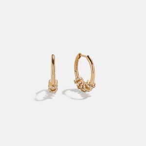 Lila 18K Gold Hoop Earrings - Gold/Pav??