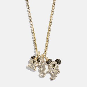 Disney Mickey Mouse Ghost Charm Necklace - Gold/Pav??