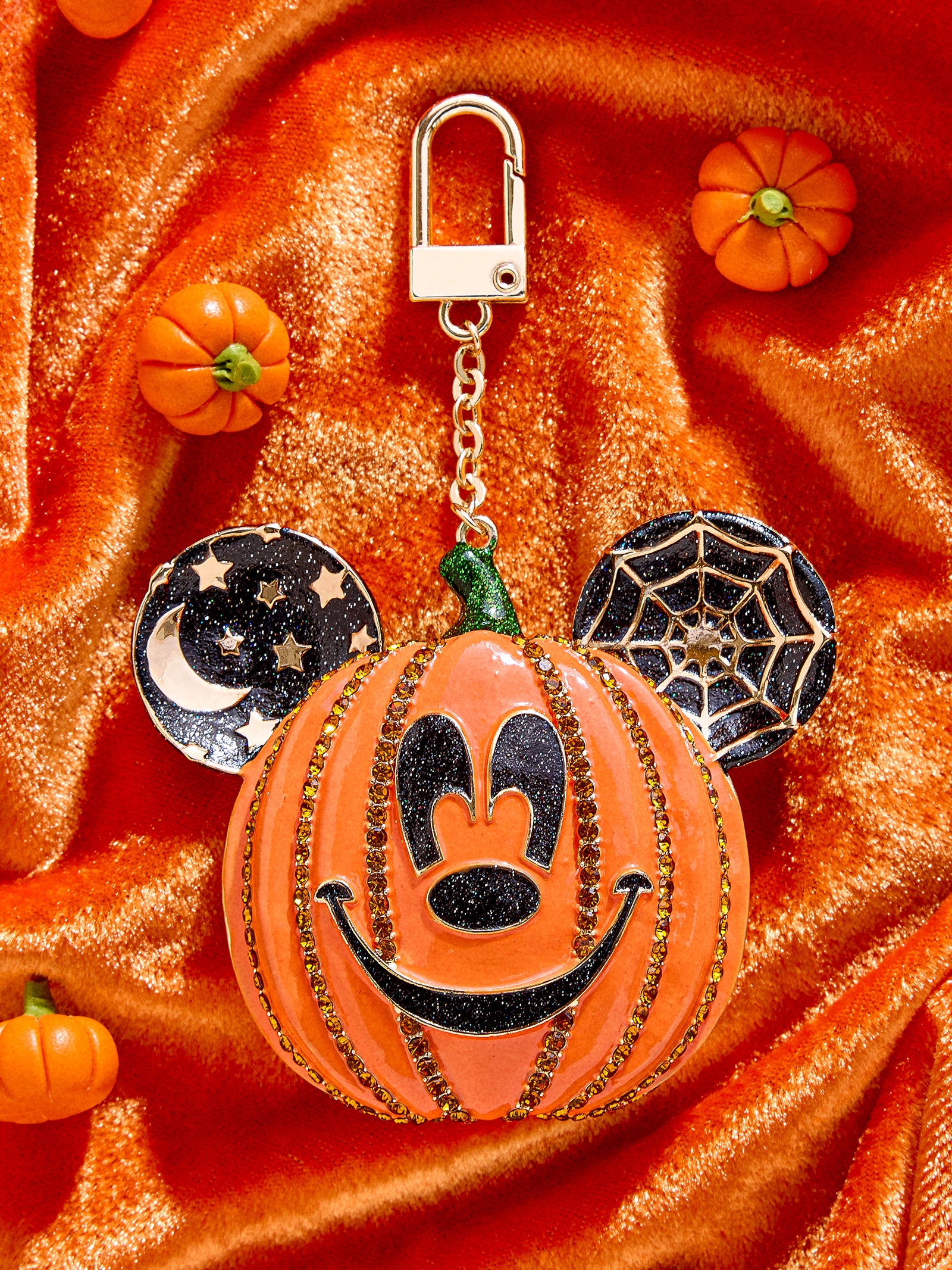 Disney Mickey Mouse Pumpkin Bag Charm - Black/Orange